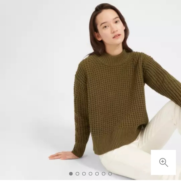 Sold. Wool/Cashmere waffle crew sweater. Everlane - Picture 3 of 4